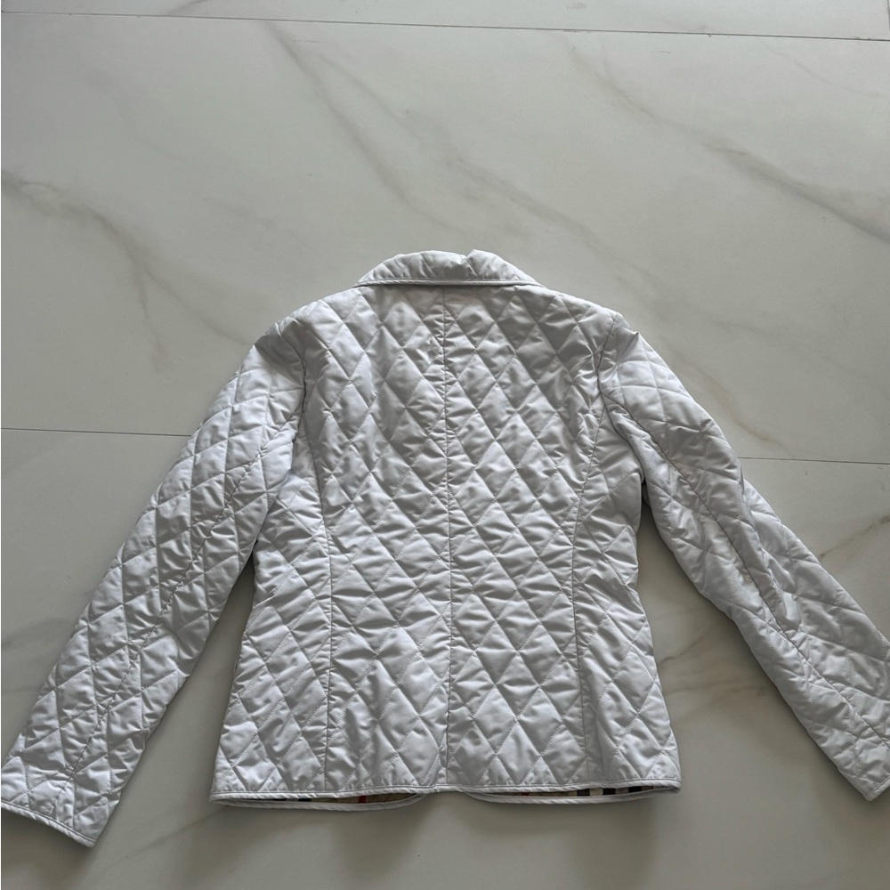 Burberry Beige and Red Quilted Fabric Jacket in size Small - Picture 8 of 15
